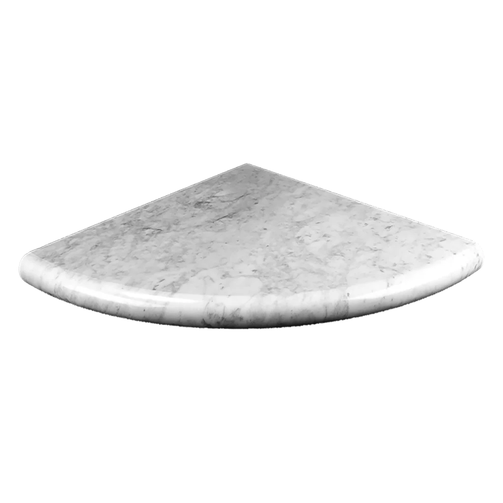 White Marble 10" Corner Shelf Polished